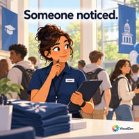 Orientation professional noticing something in a student’s orientation journey that may need attention.